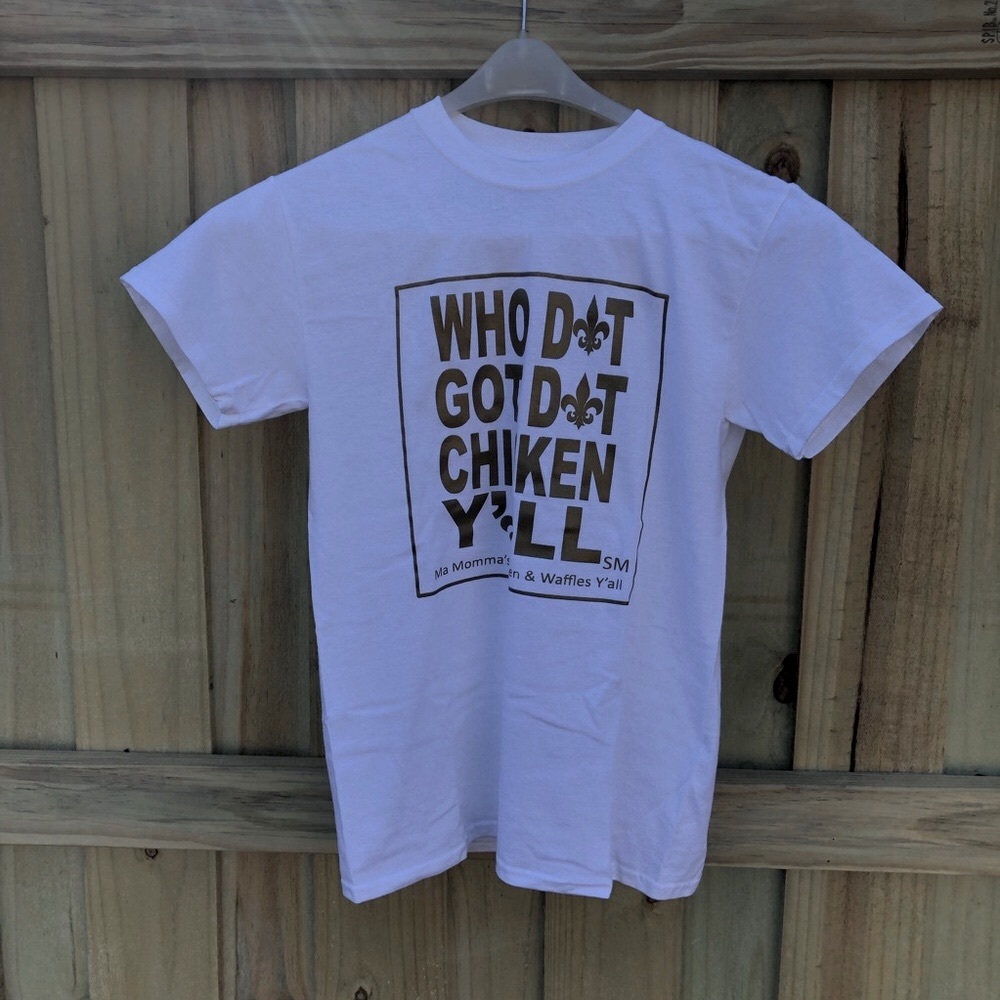 Unisex NOLA  Ma Momma’s House White & Gold T-Shirt
